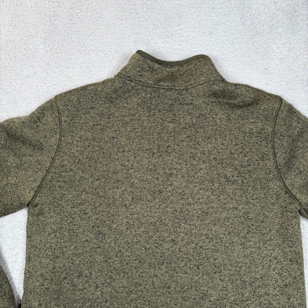 Orvis Mens Quarter Zip Sherpa Lined Fleece Pullover Sweater Olive Green Large - Picture 4 of 12